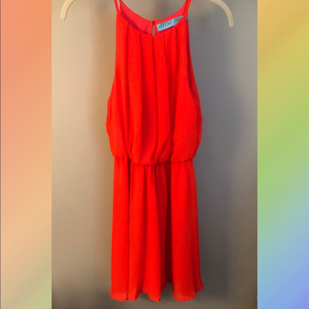 NWOT Francesca’s Bright Coral Flowy Dress